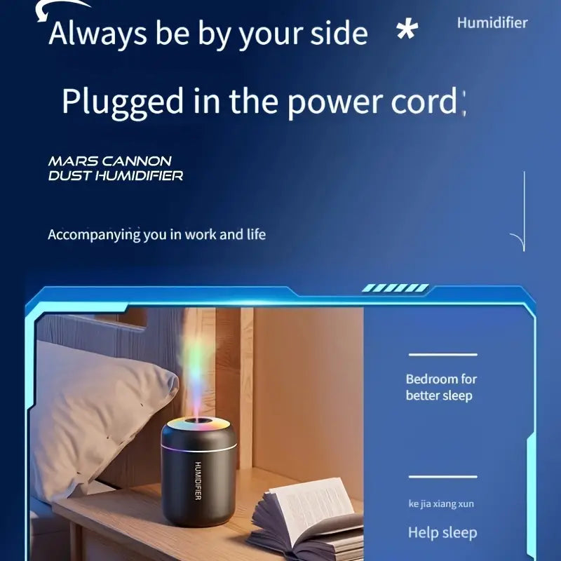 Compact USB Air Humidifier with LED Night Light