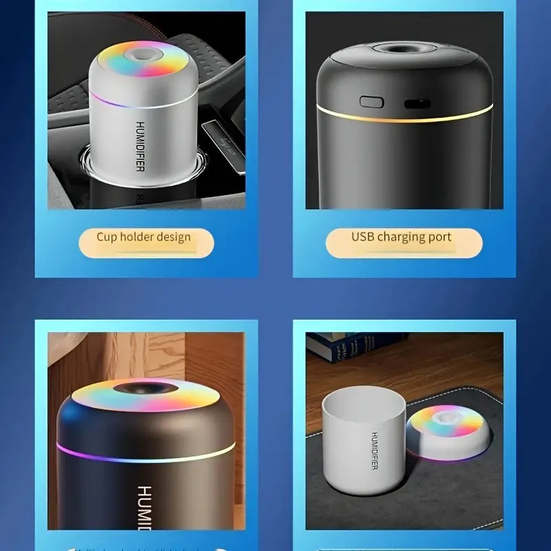 Compact USB Air Humidifier with LED Night Light