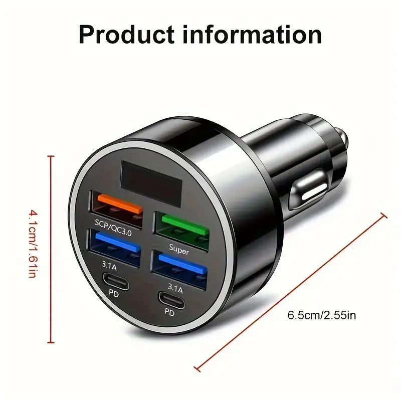 Car Fast-Charger USB+Type-c Support