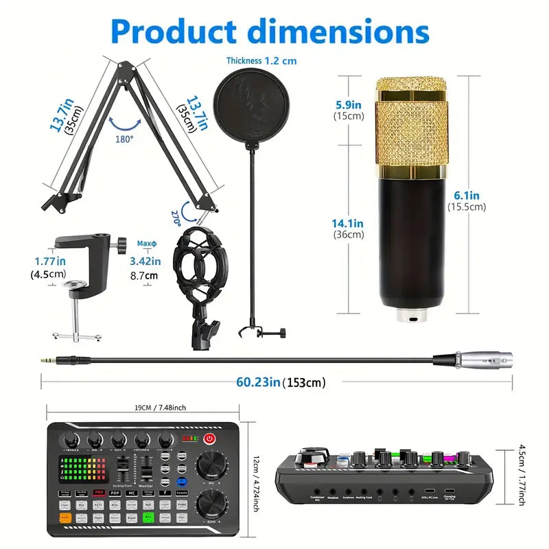 Plug and Play Audio Mixer with Mic Condenser